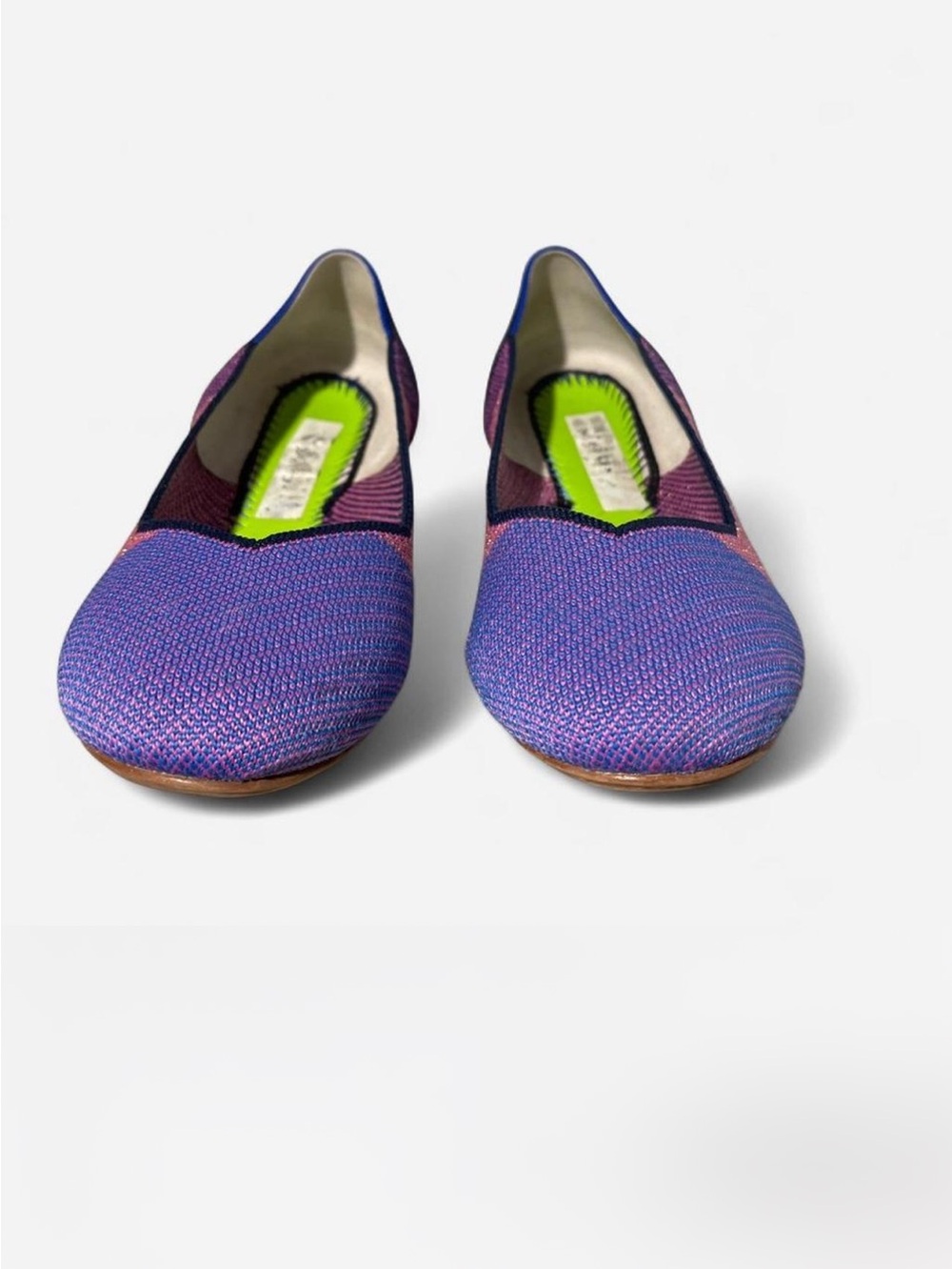 Rothy’s pink & purple metallic round toe flats - Picture 6 of 6